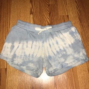 CUTE BLUE AND WHITE TIE DYE PJ SHORTS W/ POCKETS